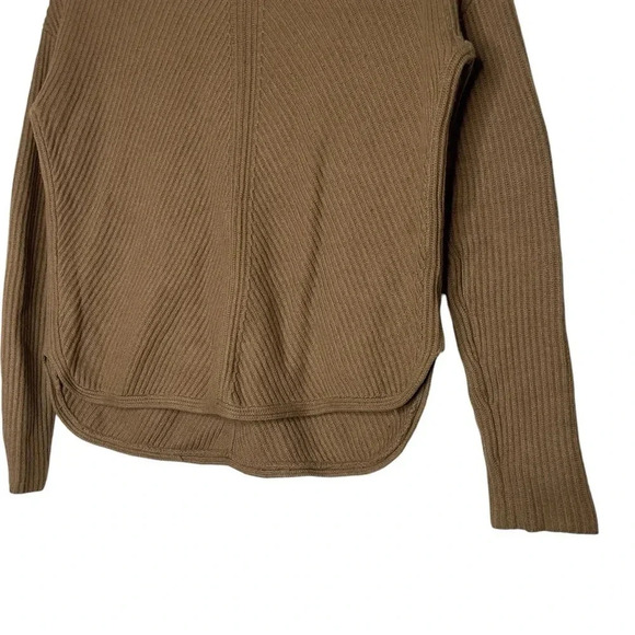 Aritzia Babaton Tan Chalmers Wool Linen Ribbed Long Sleeve Sweater Size XS - Picture 6 of 10